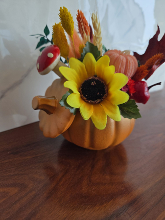 Vaze decorative - Dovleac decorativ cu flori uscate