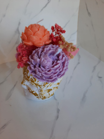 Minivaza masca cu flori de ceara [1]