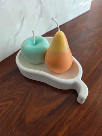 Set lumanari decorative fructe si farfurie ceramica para [1]