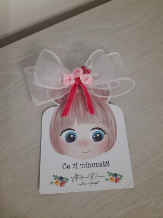 Accesorii par fete - Clama cu funda alba