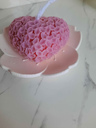 Lumanari - Lumanare inima cu flori