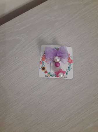 Accesorii par fete - Clama cu fundita organza