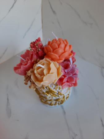 Minivaza masca cu flori de ceara [2]