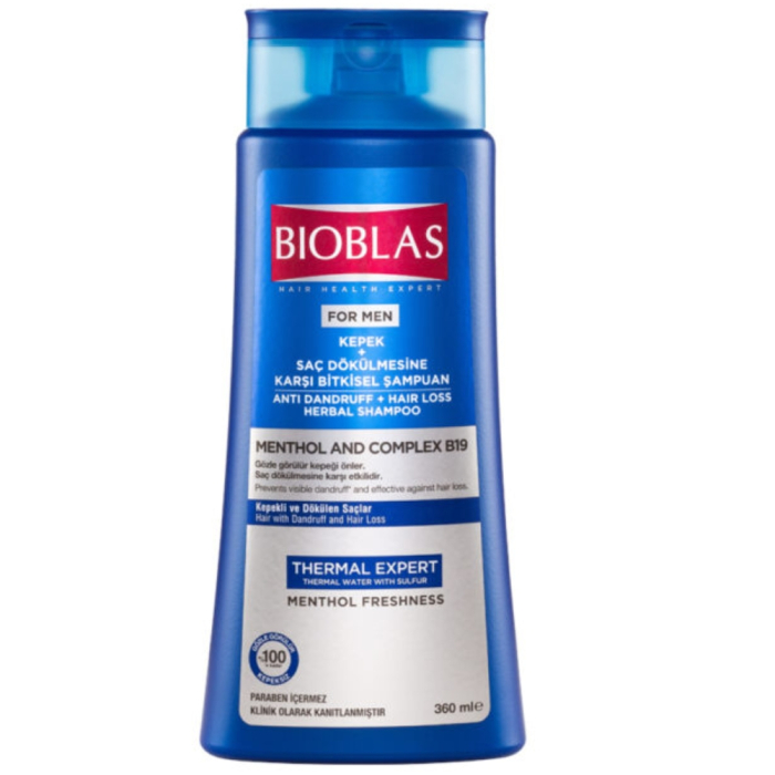 Sampon Anticadere pentru Barbati cu Menthol & Complex B19, 360ml, Bioblas [1]