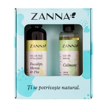Îngrijire Corp - Pachet Ulei de masaj calmant + Gel de dus Vitalizant, Zanna
