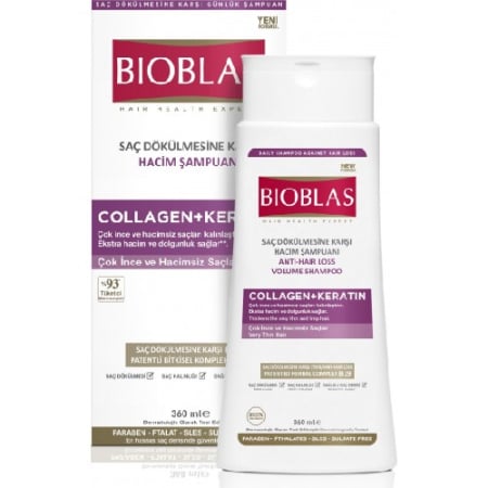 Îngrijire Păr - Sampon Anticadere Par Collagen+Keratin Par Subtire 360ml Bioblas