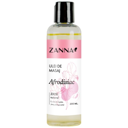 Îngrijire Corp - Ulei de masaj Afrodisiac cu Ylang-Ylang si Santal, 200ml, Zanna