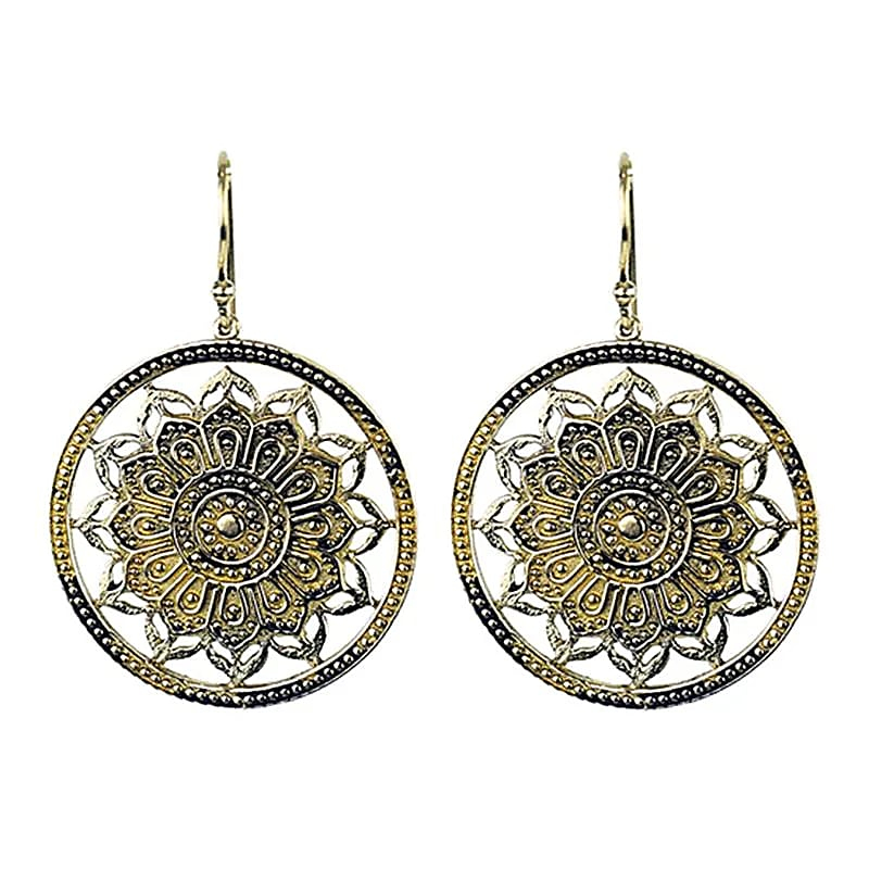 Cercei Lotus Mandala din alamă [2]