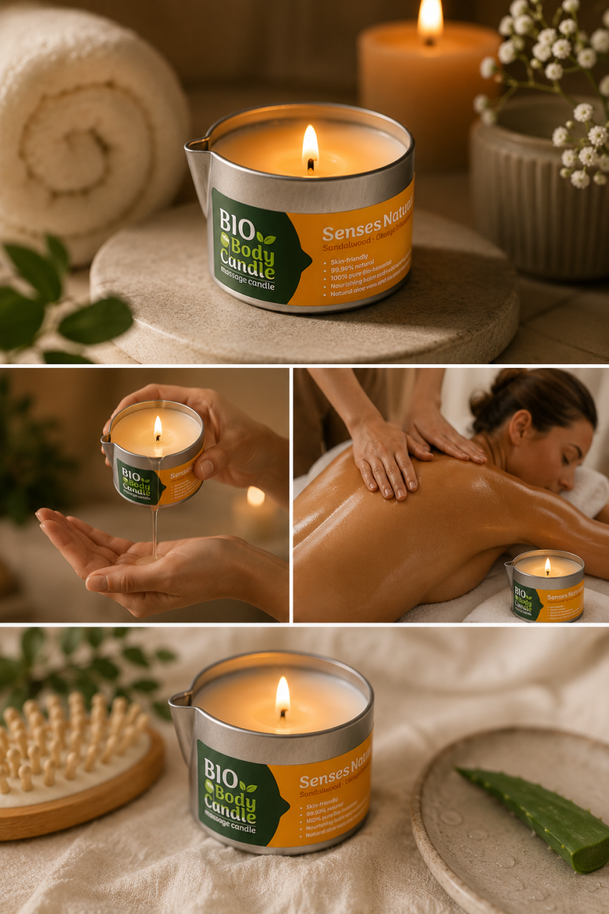 Lumânare de masaj bio santal si flori de portocal [3]