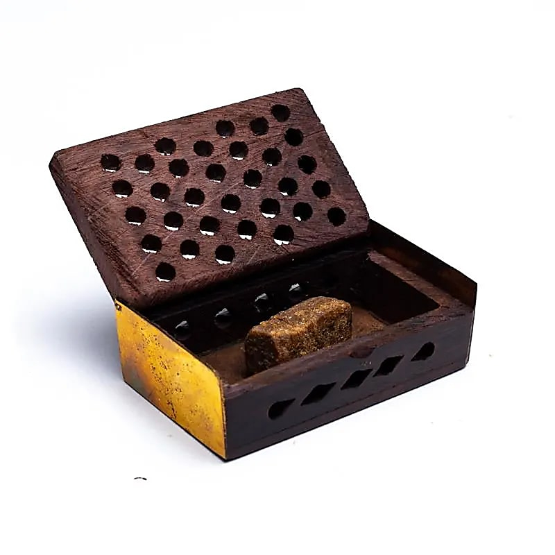 Rășină de tămâie Vanilla & Amber în cutie din lemn [2]