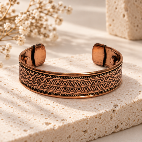 Bijuterii - Brǎțarǎ din cupru Flower of Life
