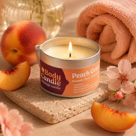 Lumânări pentru masaj - Lumânare de masaj bio peach