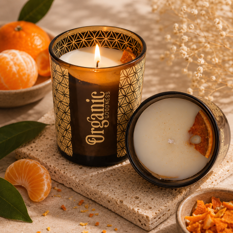 Lumânări parfumate - Lumânare Parfumată Mandarină & Frunză de Dafin