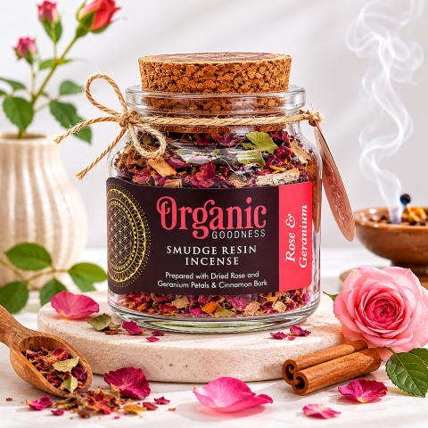 Rășină și tămâie - Rășină pentru purificare Trandafir & Geranium