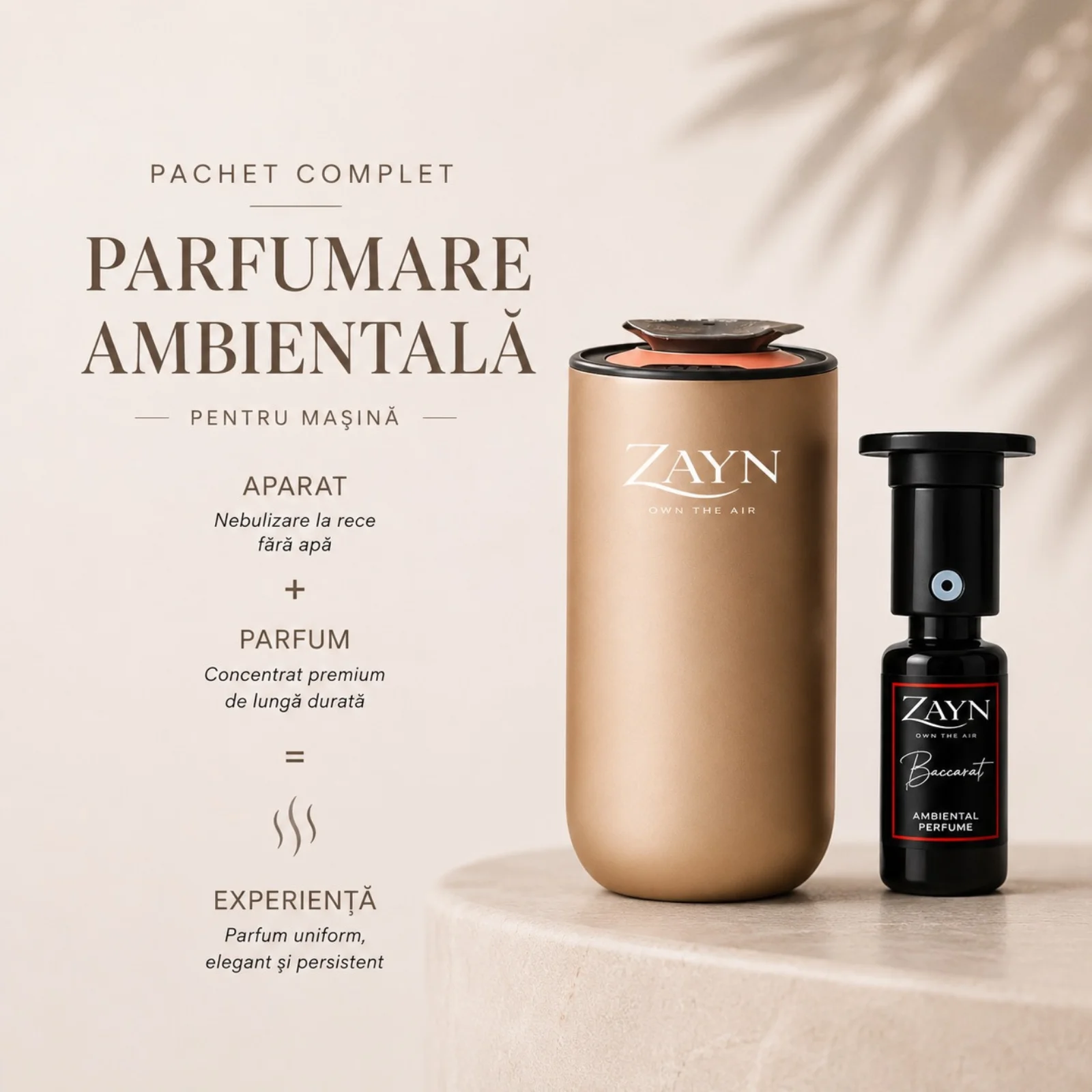 Pachet ZAYN AUTO ELITE GOLD aparat parfumare auto cu rezerva Bakarat [2]