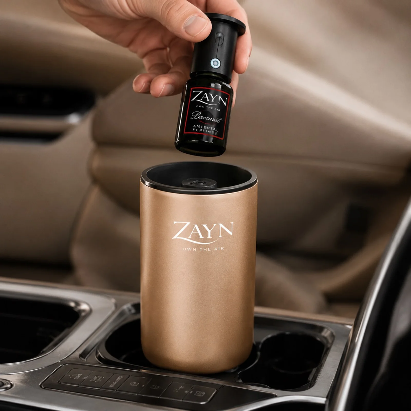 Pachet ZAYN AUTO ELITE GOLD aparat parfumare auto cu rezerva Bakarat [3]