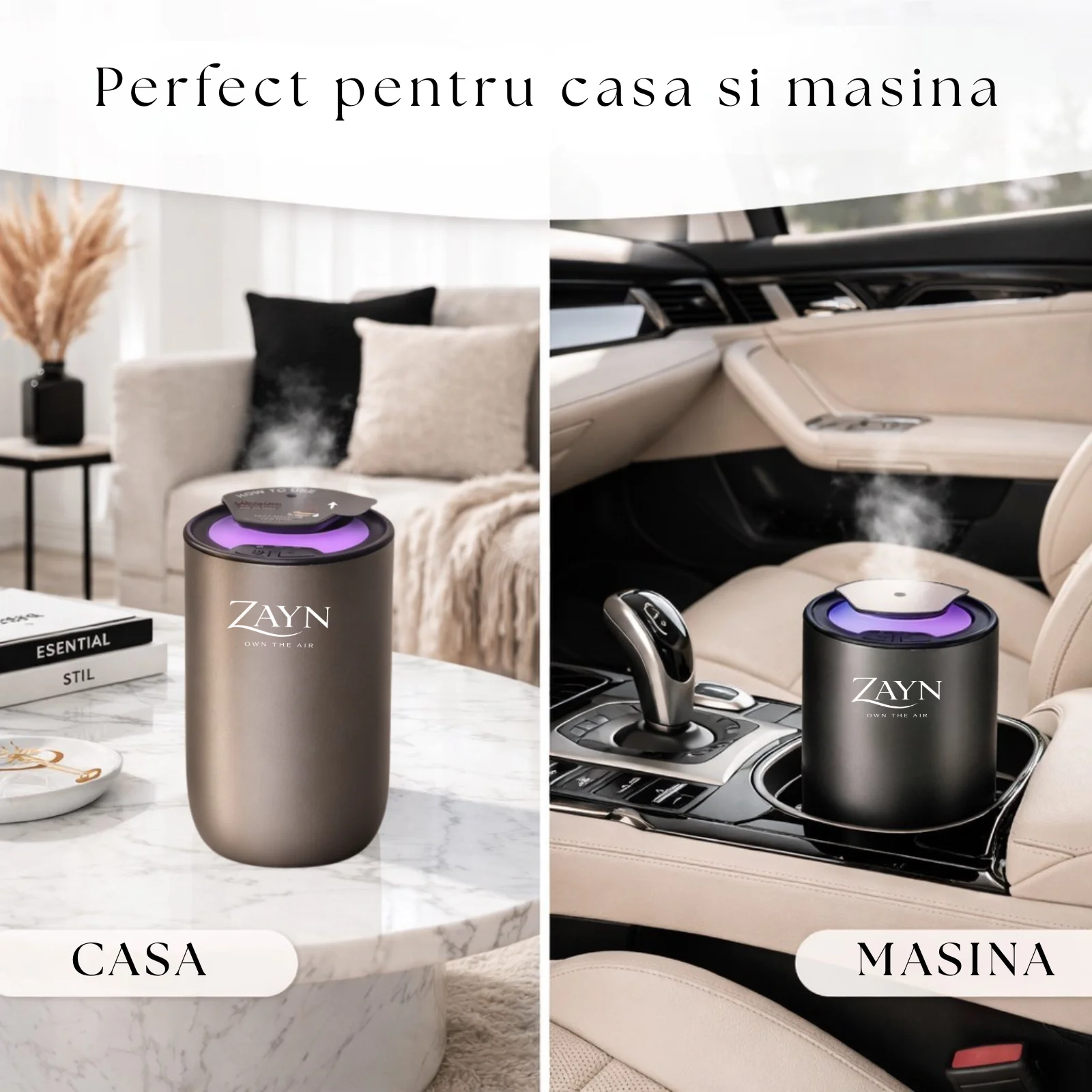 Zayn Auto Elite Silver – aparat parfumare auto cu nebulizare la rece, difuzor profesional [4]