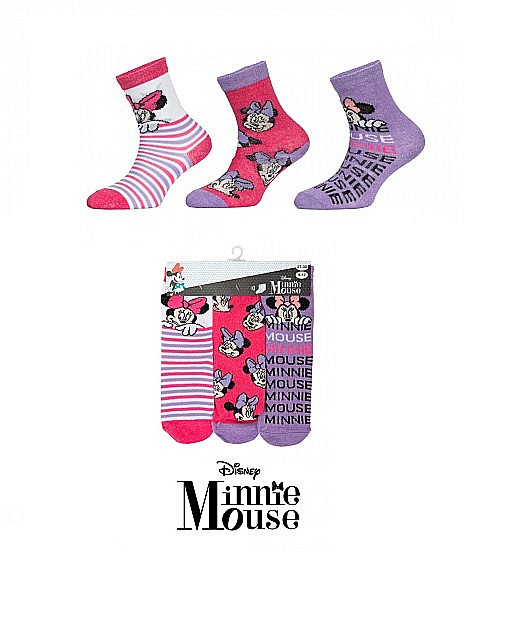 Set 3 perechi șosete fete, Disney, Minnie Mouse, modelul nr 1 [1]
