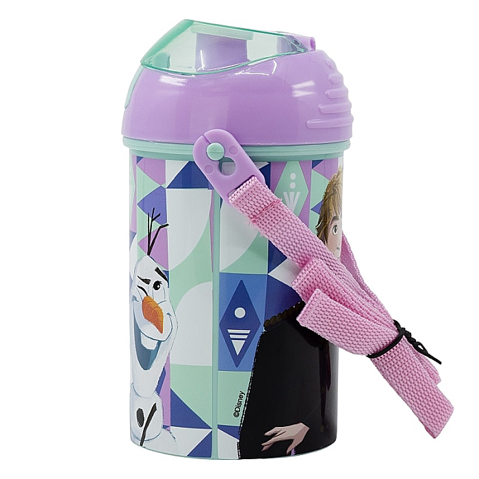 Sticlă plastic, Frozen Ice Magic, cu pai și capac, 450 ml [1]