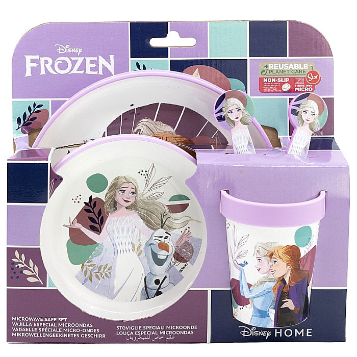 Set veselă 5 piese, anti-alunecare, fără BPA, compatibil la microunde, Trust, Frozen [1]