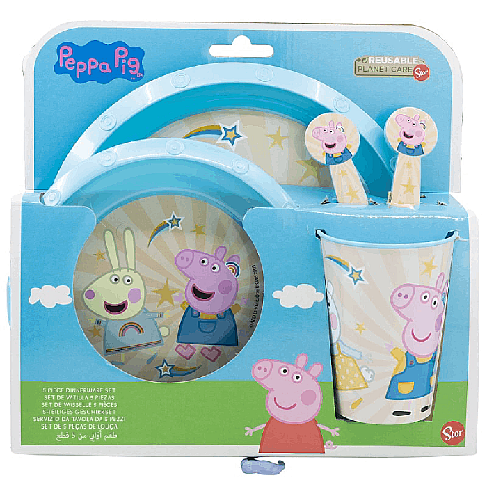 Set 5 piese pentru servit masă, plastic, fără BPA, multicolor, Core, Peppa Pig [1]