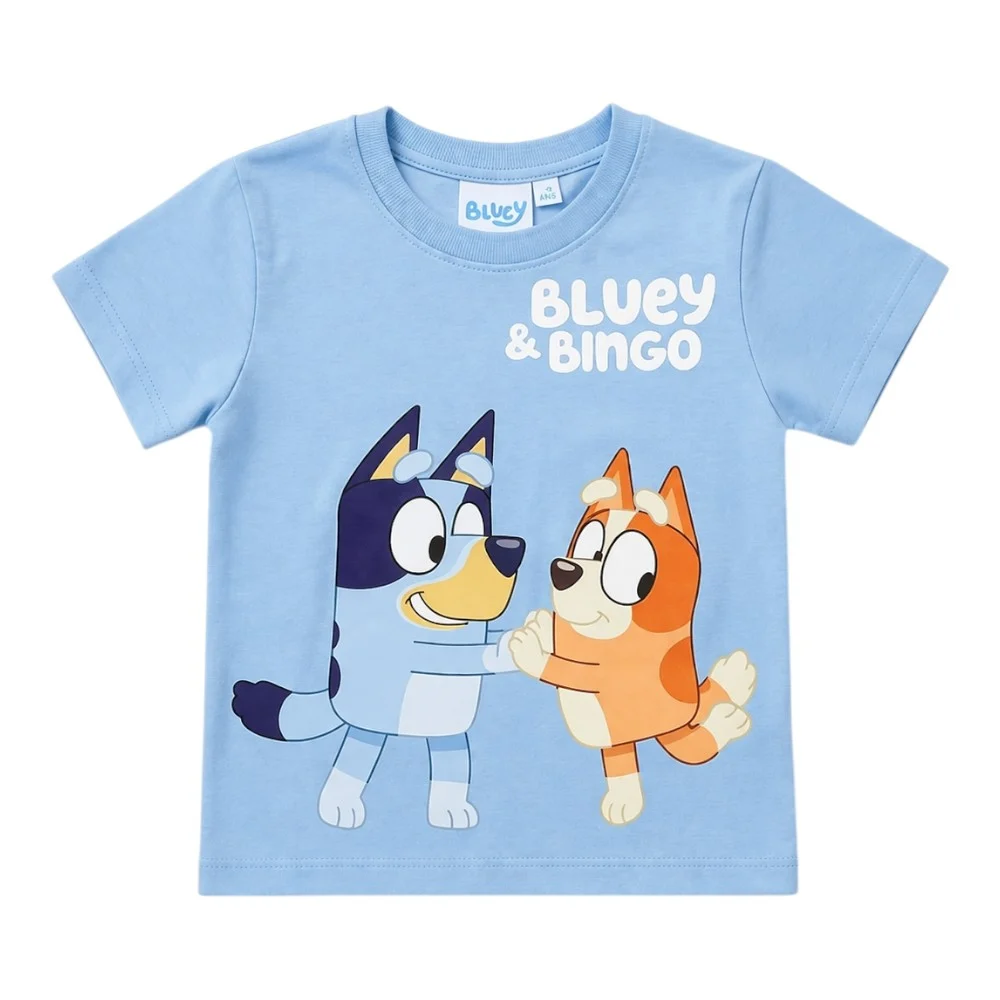 Compleu copii, 2 piese, mânecă scurtă, 100% bumbac, albastru, Bluey [2]
