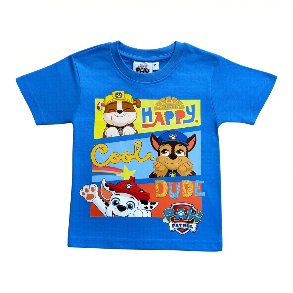 Compleu copii, 2 piese, mânecă scurtă, 100% bumbac, albastru, Paw Patrol [2]