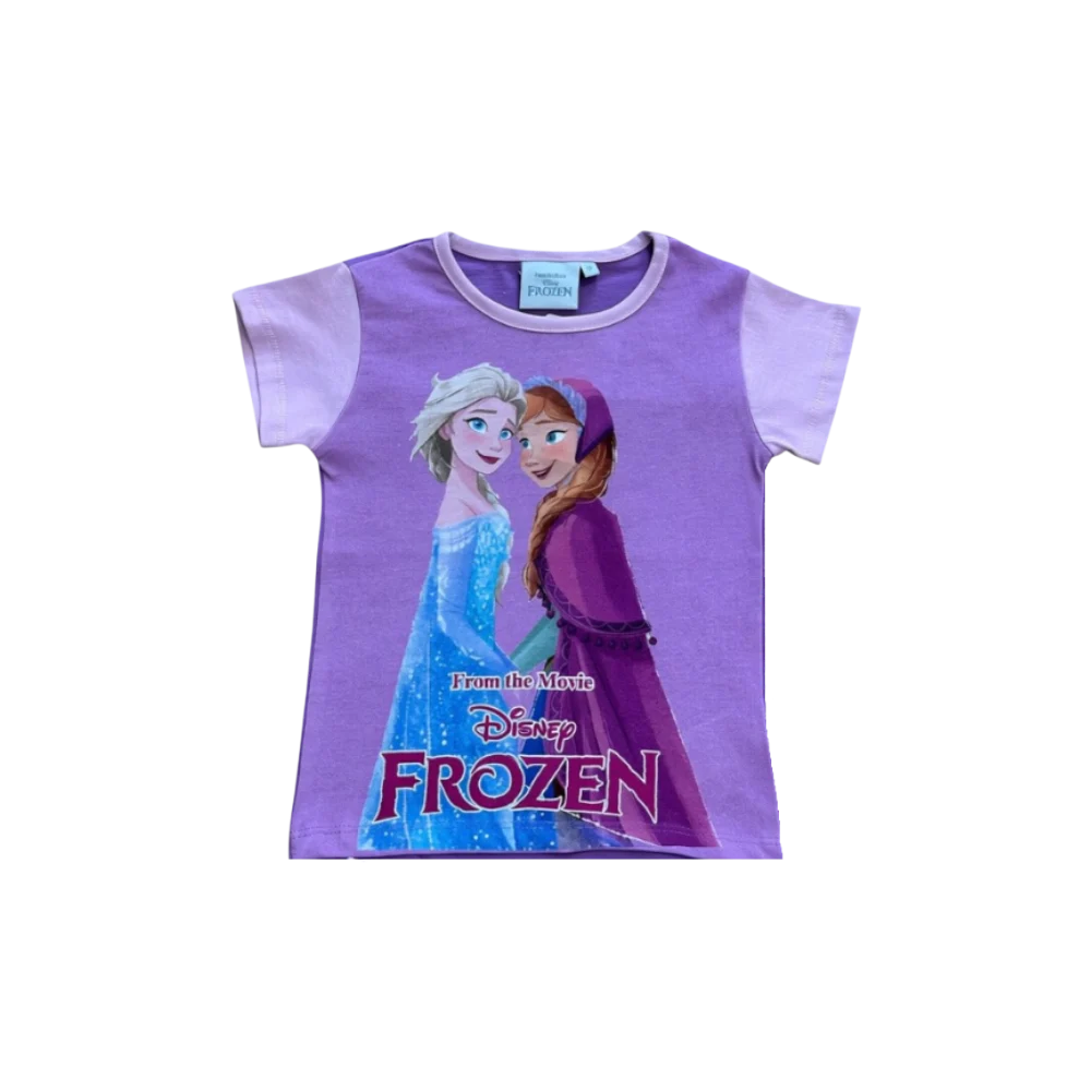 Compleu copii, 2 piese, mânecă scurtă, 100% bumbac, mov, Frozen [2]
