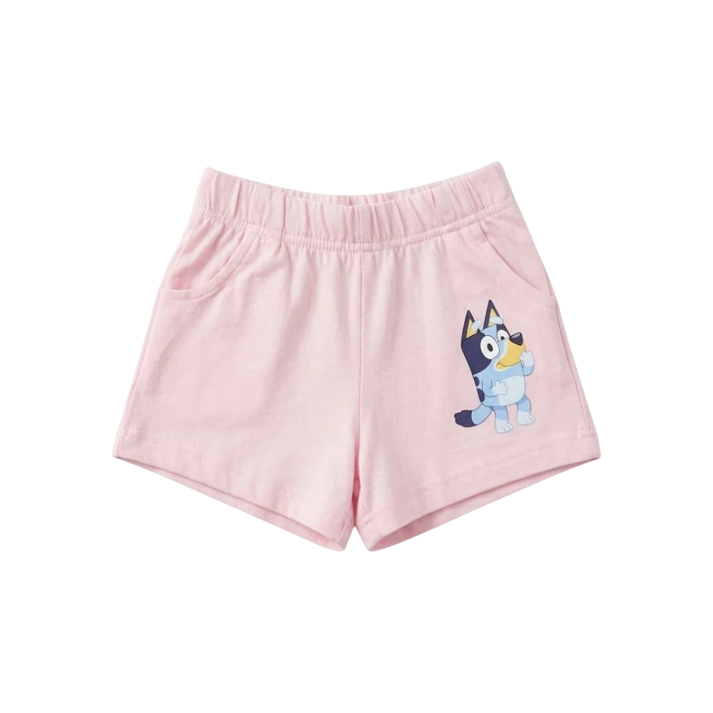 Compleu copii, 2 piese, mânecă scurtă, 100% bumbac, roz, Bluey [3]