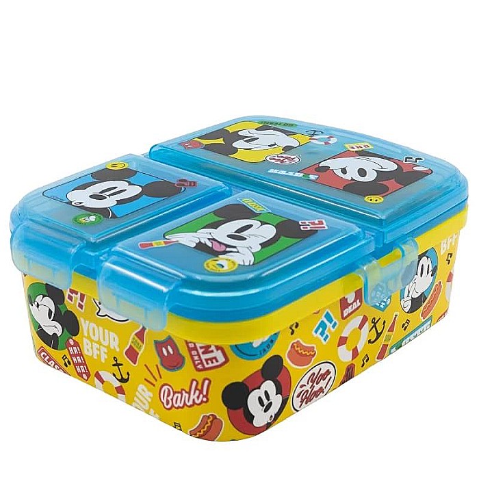 Cutie sandwich, cu patru compartimente, multicolor, fără BPA, Fun-Tastic, Mickey Mouse, Disney [1]