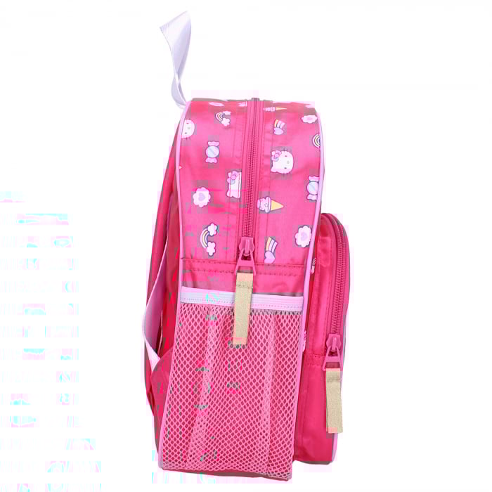 Ghiozdan copii, 29x23x10 cm, cu doua compartimente, buzunare laterale, multicolor, bretele ergonomice, intarite si ajustabile, Follow The Rainbow, Hello Kitty [3]