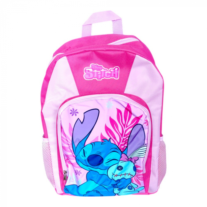 Ghiozdan copii, 40x30x15 cm, cu doua compartimente, roz, bretele intarite si ajustabile, Stitch [1]