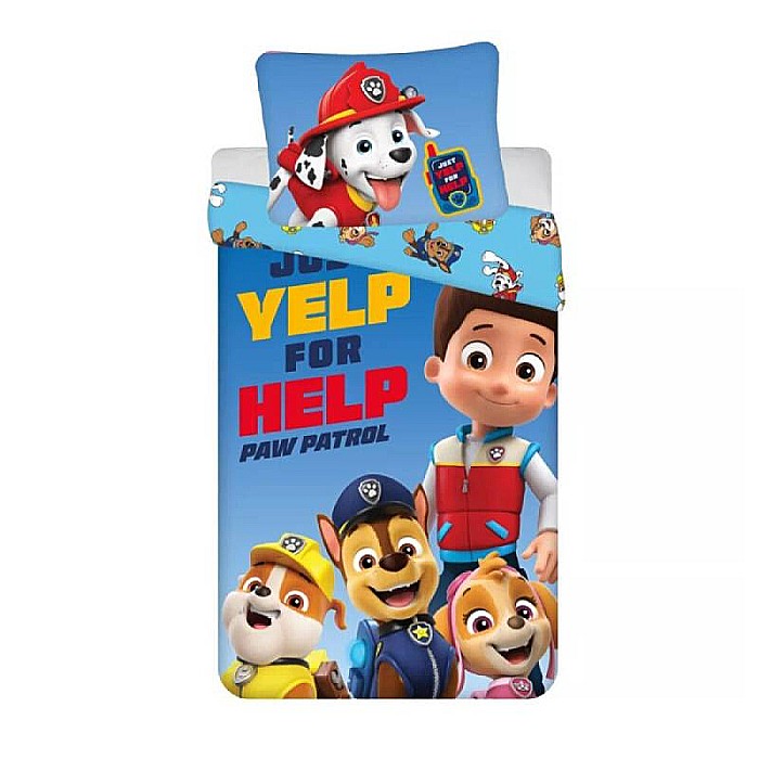 Set lenjerie pat copii, Paw Patrol, 100% bumbac, 140×200 cm, 70×90, 2 piese, multicolor [1]
