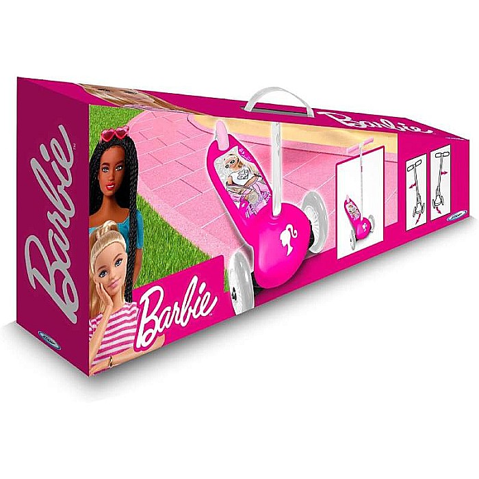 Trotinetă intuitivă cu 3 roți, multicolor, mânere confortabile, platformă antiderapantă, roți acoperite cu material PVC, frână posterioară cu piciorul, Barbie [2]