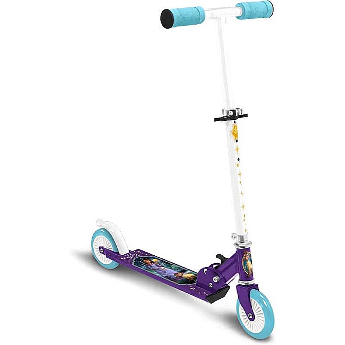 Trotinetă pliabilă cu 2 roți 3 ani +, multicolor, ghidon ajustabil, mânere pliabile, platformă antiderapantă, frână posterioară cu piciorul, Wish, Disney [1]