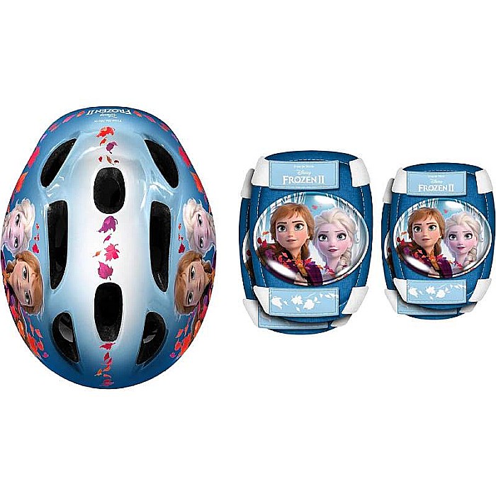 Set protecție pentru copii, cască cu mărime reglabilă, genunchiere și cotiere, multicolor, 3-6 ani, Frozen [2]