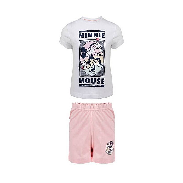 Pijama copii cu mânecă scurtă, multicolor, 100% bumbac, Love, Minnie Mouse, Disney 100 [1]