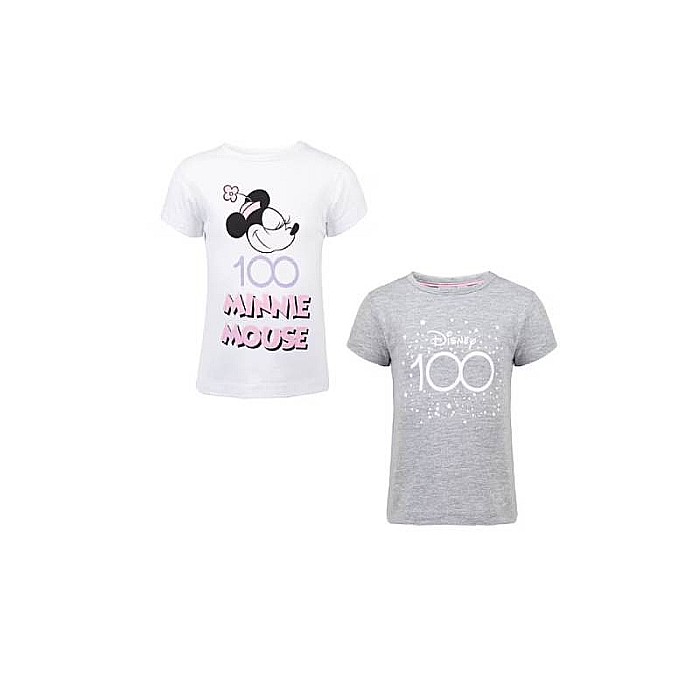 Set 2 tricouri copii, 100% bumbac, multicolor, Minnie Mouse, Disney 100 [1]