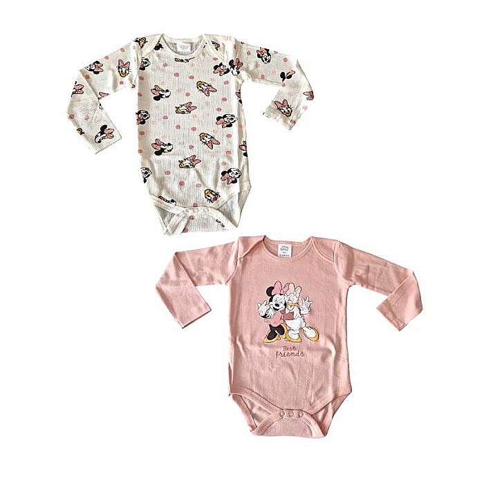 Set două body-uri cu mânecă lungă, multicolor, 100% bumbac, Minnie Mouse [1]