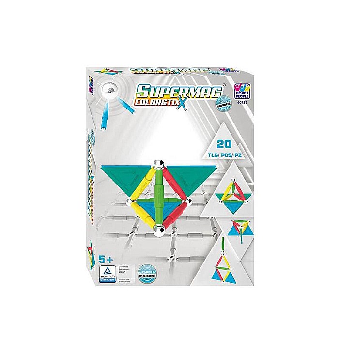 Set Jucării Magnetice pentru construcții, Interactiv, Educațional și Creativ, Dezvoltă Concentrarea și Răbdarea pentru Adulți și Copii 3+ ani, 20 piese, Supermag [1]