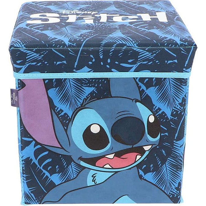 Taburet Pliabil cu Spațiu de Depozitare, Tip Cutie, Multicolor, Sarcină Maximă 80 kg, 30x30x30 cm, Stitch [1]