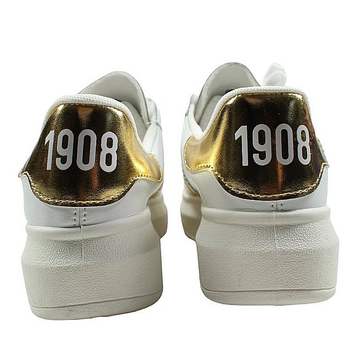 Pantofi sport din piele ecologică cu detalii holografice, alb, GO, Lee Cooper [5]