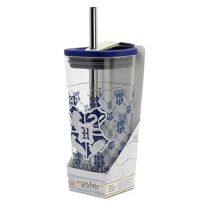 Pahar plastic tip Tumnler, cu pai inox și capac, 540 ml, Harry Potter [1]