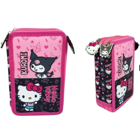 Penar cu 3 compartimente, echipat, 42 piese, multicolor, Happy, Hello Kitty [2]