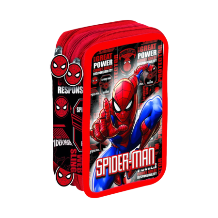 Penar cu 3 compartimente, echipat, 42 piese, rosu, Happy, Spiderman [2]