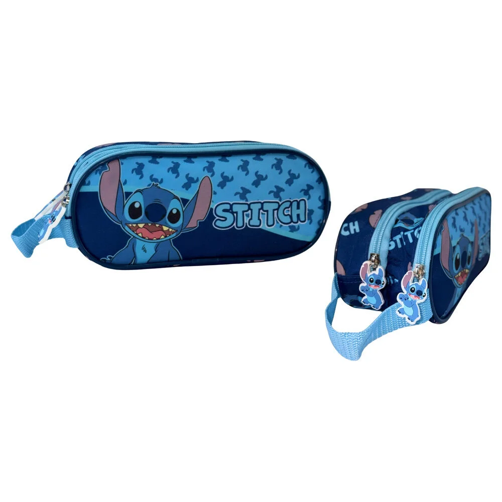 Penar cu două compartimente 23x10x6 cm, albastru, Happy, Stitch, Disney [2]