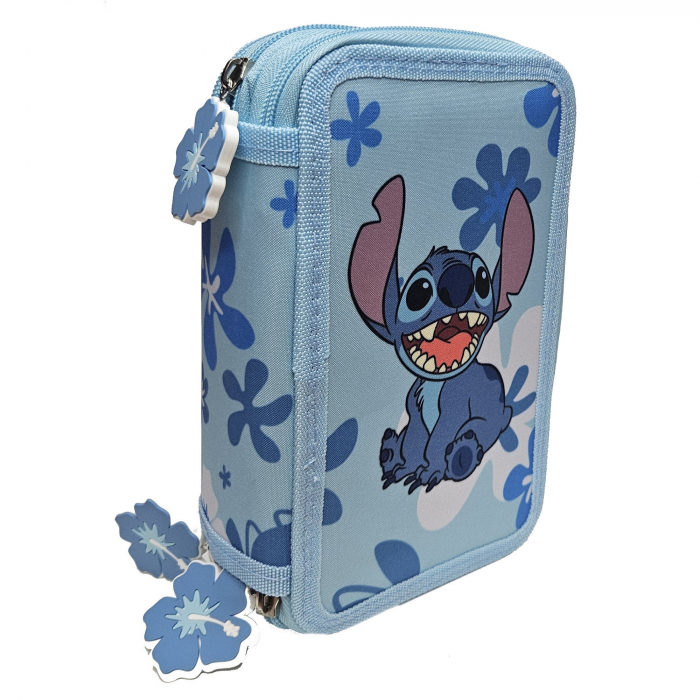 Penar cu trei compartimente, echipat, 43 piese, multicolor, Happy, Stitch [1]