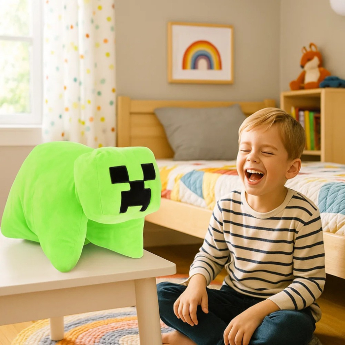 Pernă decorativă, ce se poate transforma în jucărie de pluș, 35x25x25 cm, multicolor, Happy, Minecraft [3]