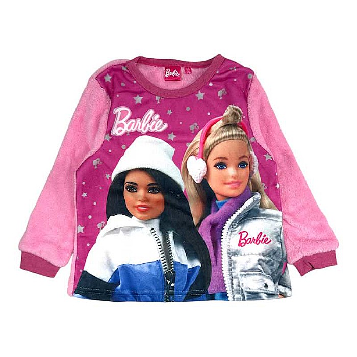 Pijama copii, cu mânecă lungă, cocolino, roz, Barbie [3]