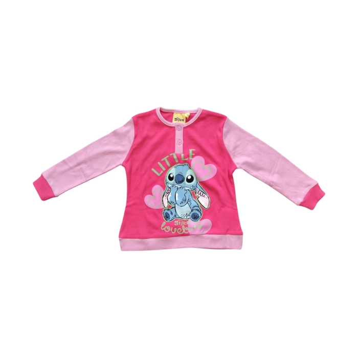 Pijamale copii, 100% bumbac, fosforescenta, fucsia, Happy, Stitch [2]